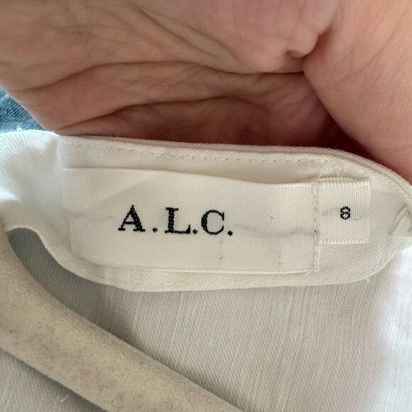A.L.C Twist Front Mirren Mini Dress Sz 8 White - Picture 6 of 10
